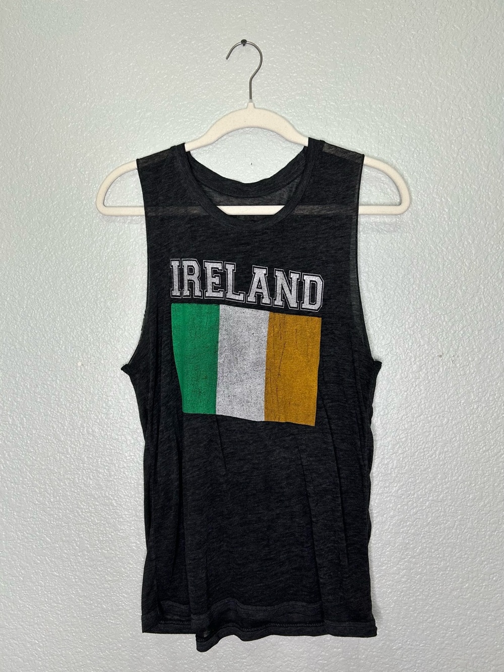 Woman’s Dark Heather Gray Ireland Graphic Tank Top